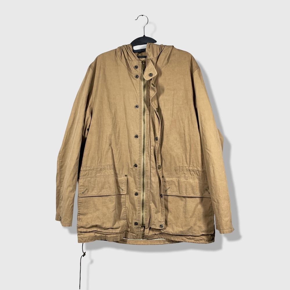 Burberry London Field Jacket Mens S Wax Tan Utility Gorpcore Hooded Parka Coat